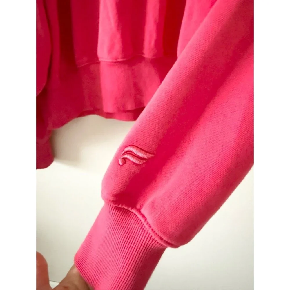 Fabletics Hot Pink Year Round Terry Crewneck Sweatshirt Size S Relaxed Fit - Picture 4 of 8